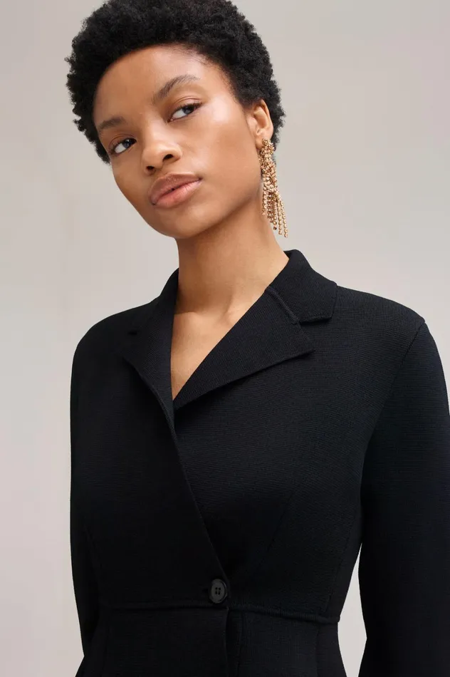 Jackets Women Scanlan Theodore CREPE KNIT TAILORED JACKET Black Jackets Women Scanlan Theodore CREPE KNIT TAILORED JACKET Black