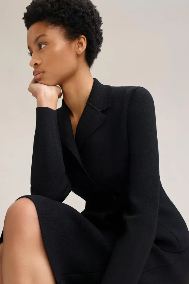 Jackets Women Scanlan Theodore CREPE KNIT TAILORED JACKET Black Jackets Women Scanlan Theodore CREPE KNIT TAILORED JACKET Black