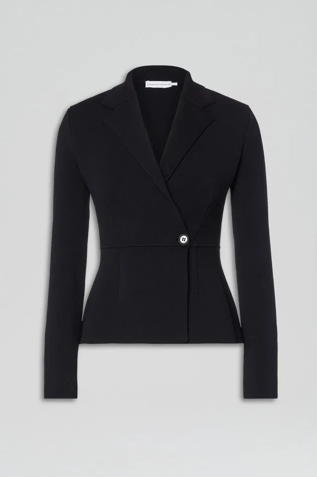 Jackets Women Scanlan Theodore CREPE KNIT TAILORED JACKET Black Jackets Women Scanlan Theodore CREPE KNIT TAILORED JACKET Black