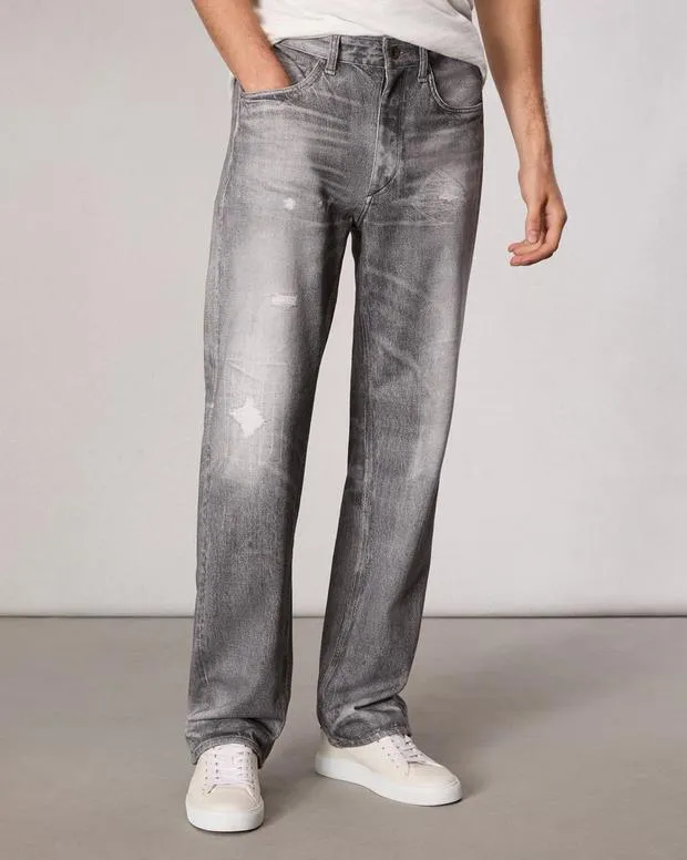 Jeans Men Rag and Bone Rbmiramar Fleece Fit 4 Pant Cotton Fleece Greyscale