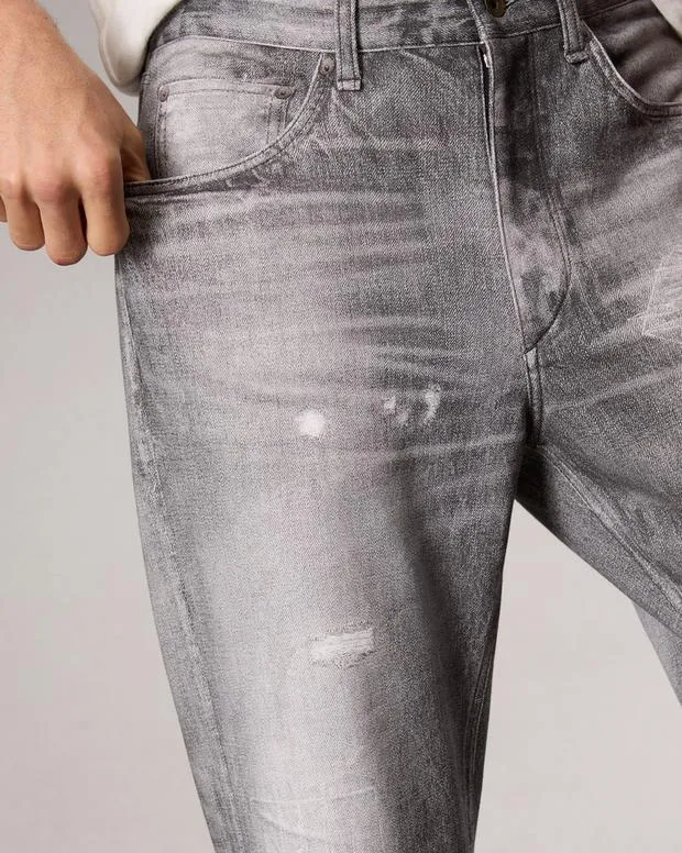 Jeans Men Rag and Bone Rbmiramar Fleece Fit 4 Pant Cotton Fleece Greyscale