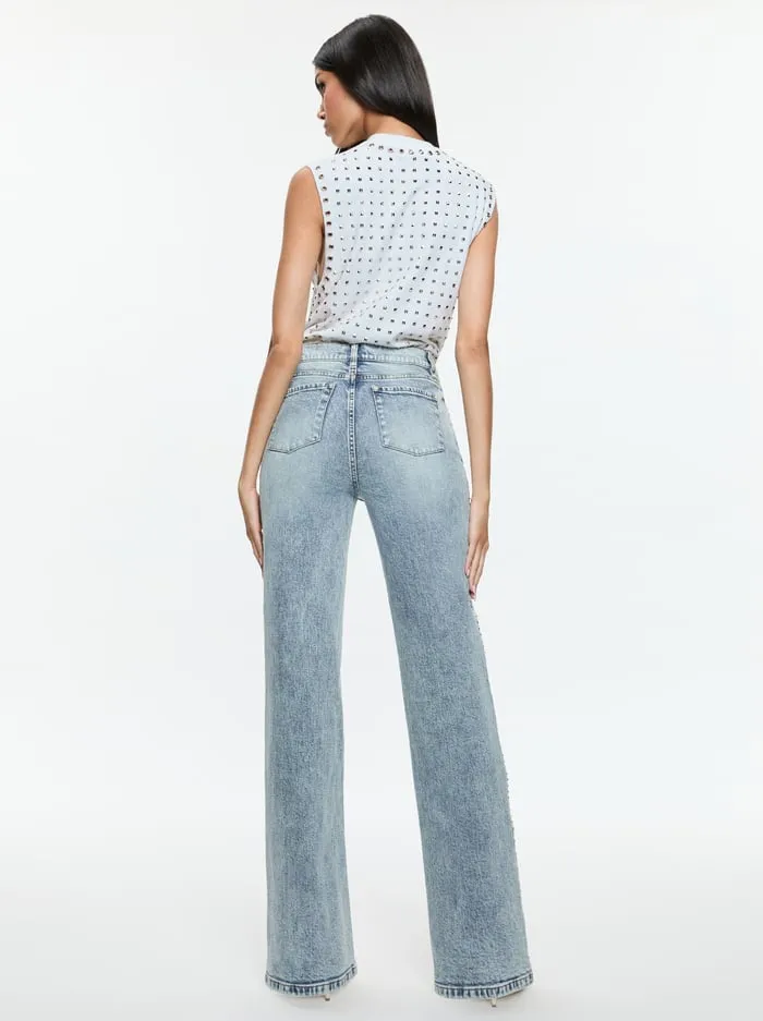 Jeans Women Alice Olivia Bodie Studded Jean Lexi Light Blue
