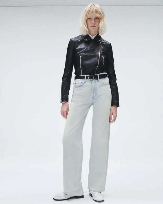 Jeans Women Rag and Bone Logan WideLeg Jean Lightweight Rigid Denim Icefall