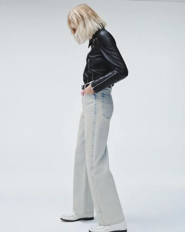 Jeans Women Rag and Bone Logan WideLeg Jean Lightweight Rigid Denim Icefall