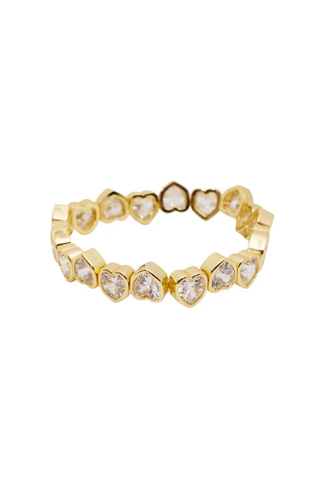 Jewelry Women LoveShackFancy Erin Wachs Large Heart Stretch Bracelet Gold