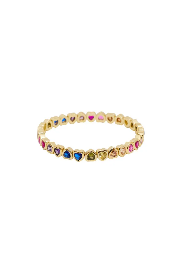Jewelry Women LoveShackFancy Erin Wachs Small Heart Stretch Bracelet Gold