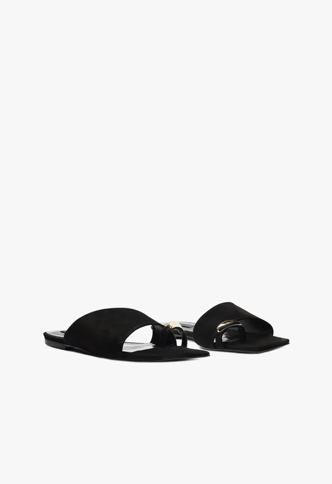 Jodie Flat Sandal Black Women Schutz Shoes Flats