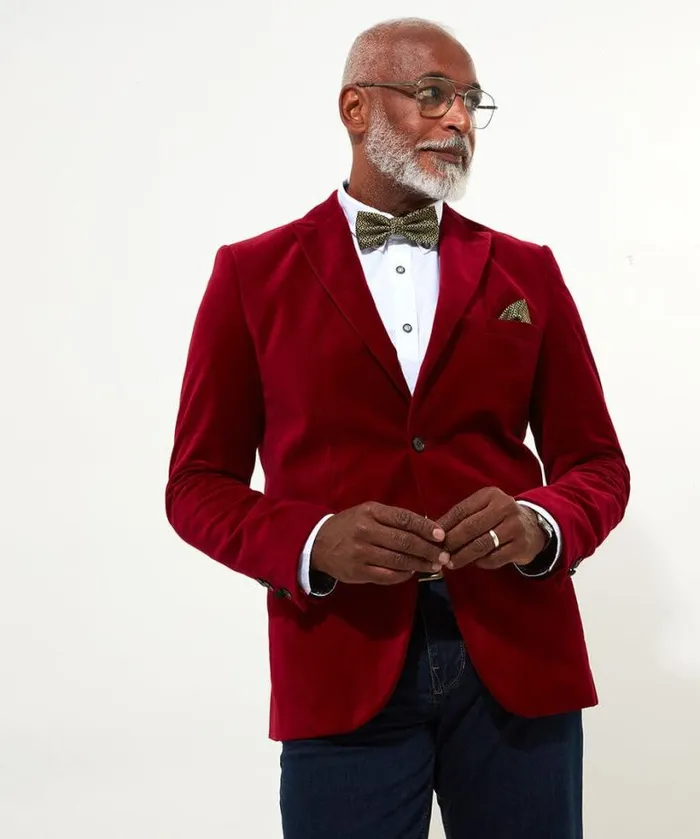 Joe Browns Coats and Jackets Men Dapper Velvet Blazer Firecracker