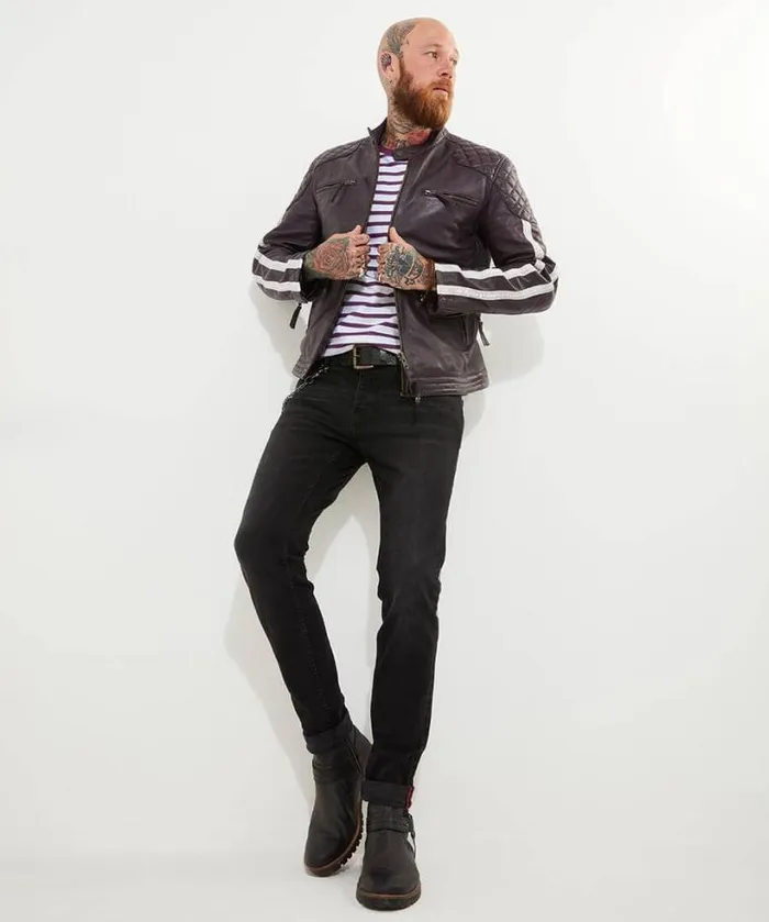 Joe Browns Coats and Jackets Men Purple Racer Leather Jacket Purple Joe Browns Coats and Jackets Men Purple Racer Leather Jacket Purple