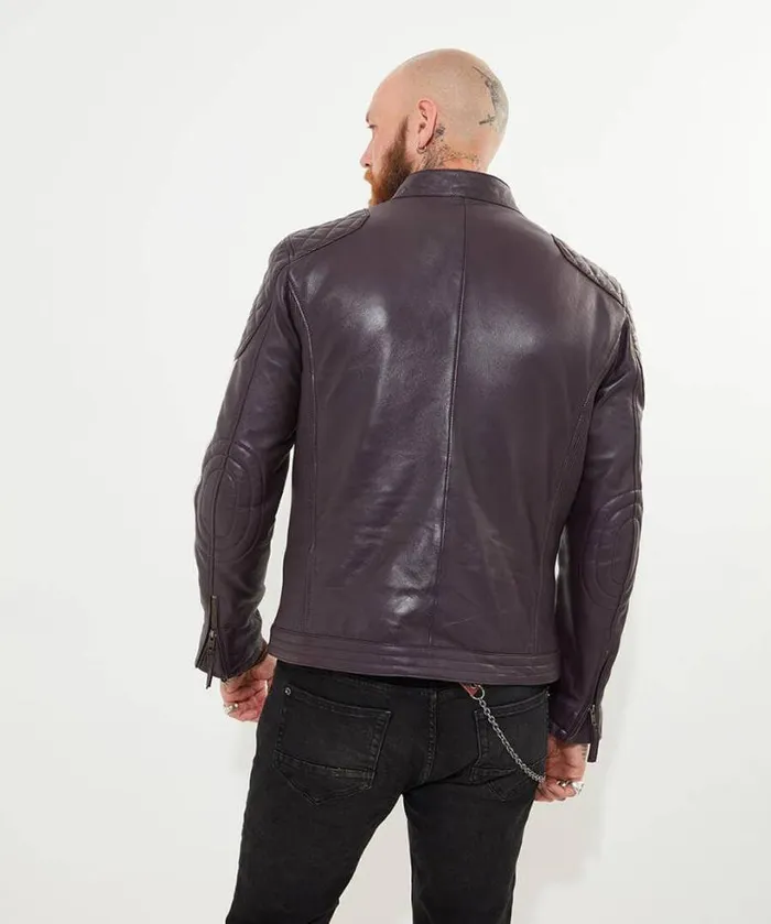 Joe Browns Coats and Jackets Men Purple Racer Leather Jacket Purple Joe Browns Coats and Jackets Men Purple Racer Leather Jacket Purple