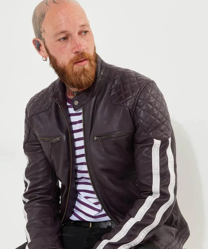 Joe Browns Coats and Jackets Men Purple Racer Leather Jacket Purple Joe Browns Coats and Jackets Men Purple Racer Leather Jacket Purple
