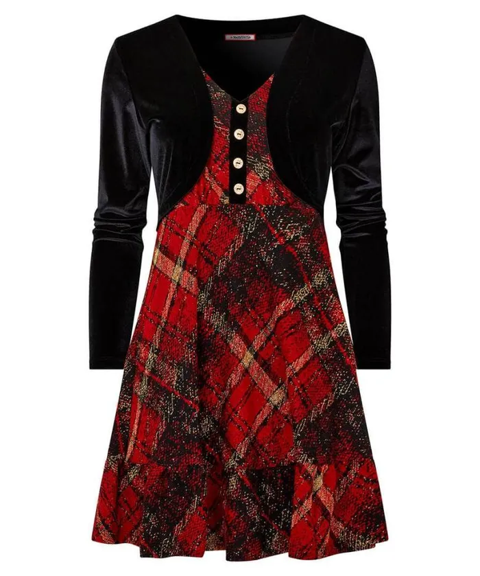 Joe Browns Dresses Women Charming Check Tunic Red Joe Browns Dresses Women Charming Check Tunic Red