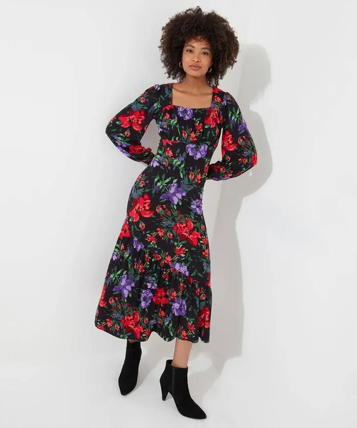 Joe Browns Dresses Women Shona Floral Jersey Dress Black