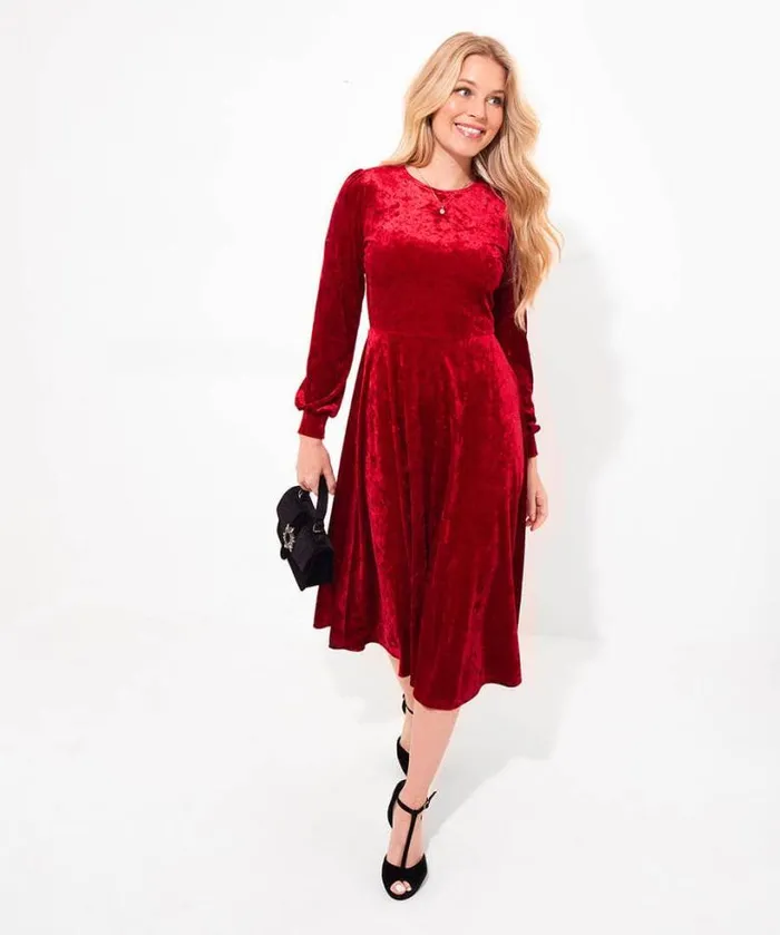Joe Browns Dresses Women Stella Velour Dress Red Joe Browns Dresses Women Stella Velour Dress Red