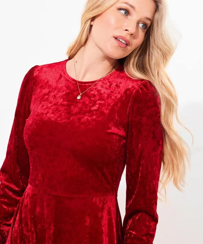 Joe Browns Dresses Women Stella Velour Dress Red Joe Browns Dresses Women Stella Velour Dress Red