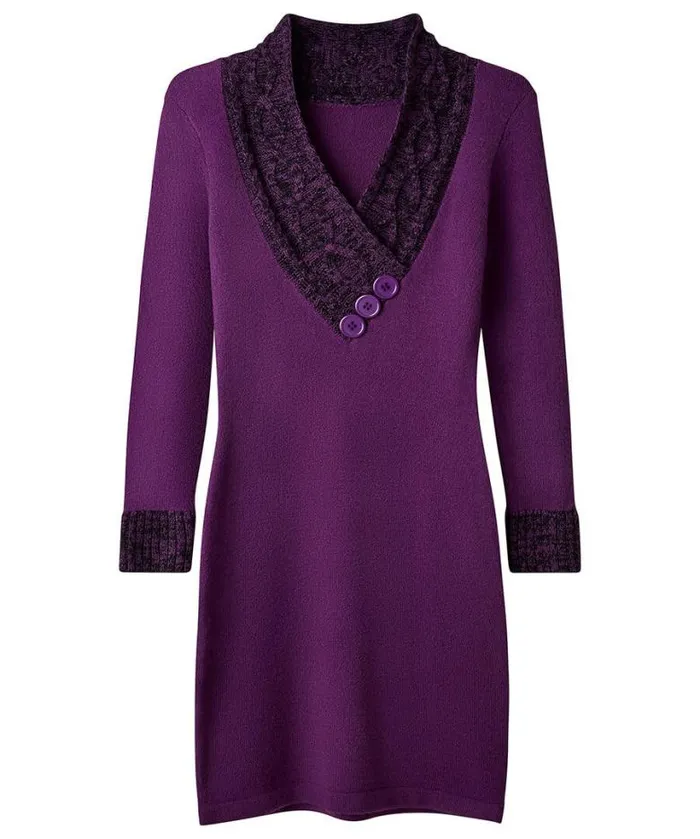 Joe Browns Knitwear and Cardigans Women Curiously Cosy Jumper Dress Purple Joe Browns Knitwear and Cardigans Women Curiously Cosy Jumper Dress Purple