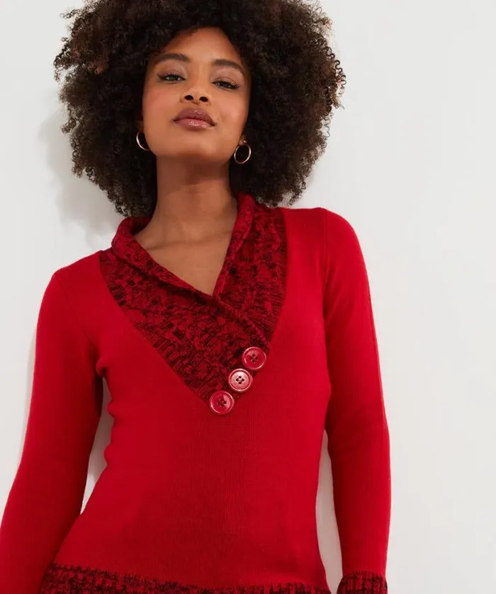 Joe Browns Knitwear and Cardigans Women Curiously Cosy Knit Red Joe Browns Knitwear and Cardigans Women Curiously Cosy Knit Red