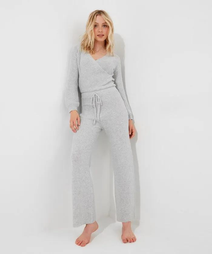 Joe Browns Loungewear and Pyjamas Women Sloe Joes Cosy Wrap Jumpsuit Grey Joe Browns Loungewear and Pyjamas Women Sloe Joes Cosy Wrap Jumpsuit Grey
