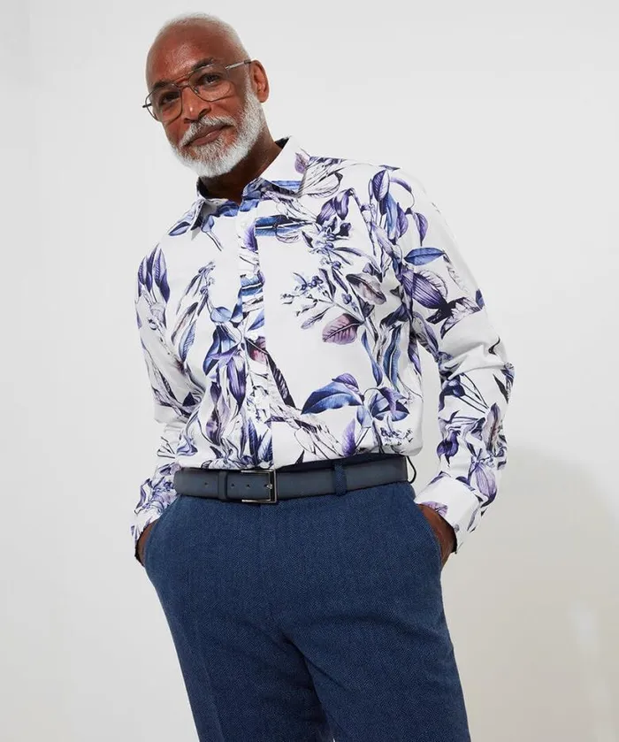 Joe Browns Shirts Men Fantastic Floral Shirt Purple
