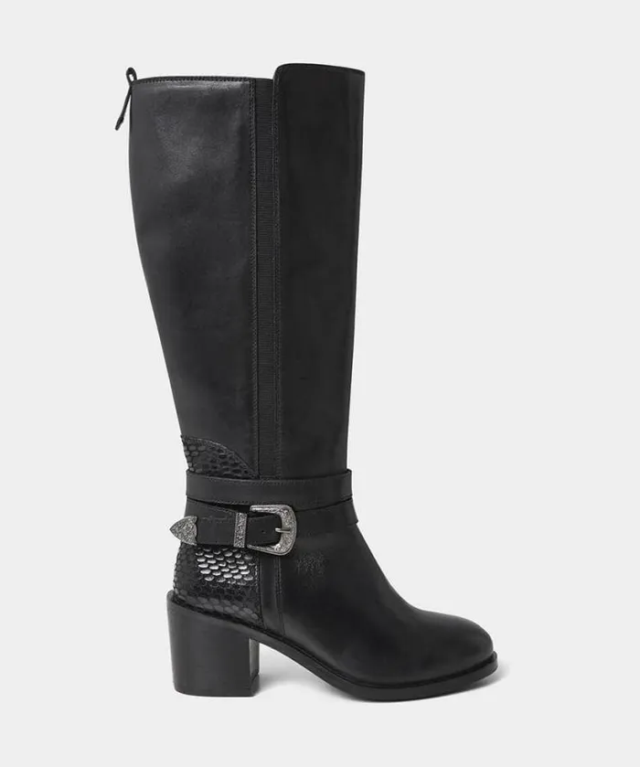Joe Browns Shoes Sandals and Boots Women Gigi Premium Leather Rider Boots Black