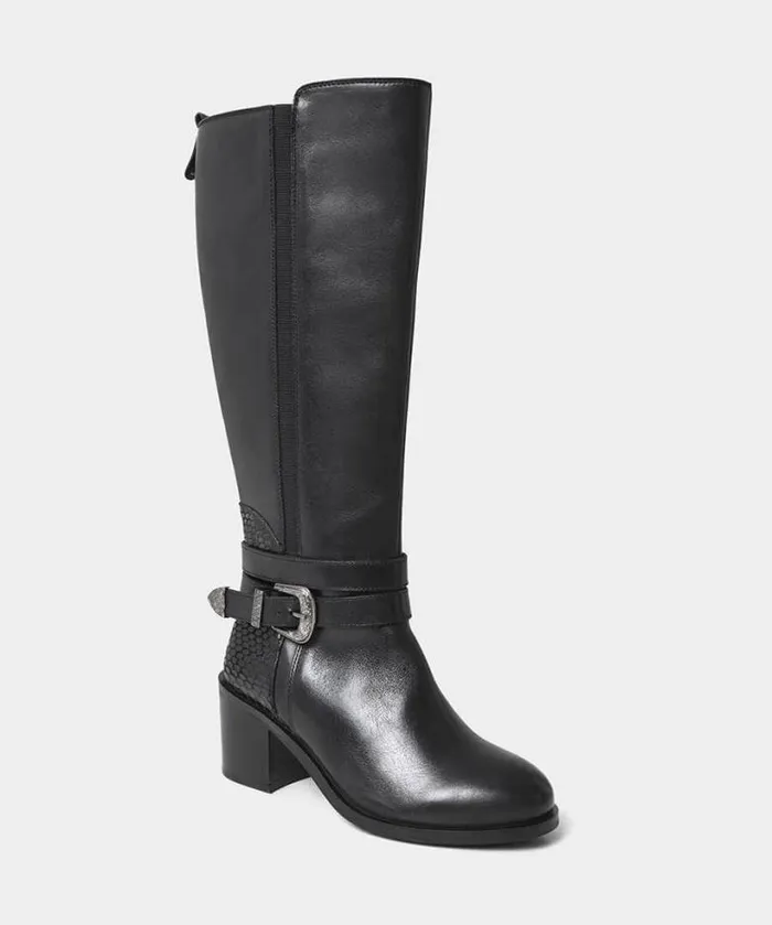 Joe Browns Shoes Sandals and Boots Women Gigi Premium Leather Rider Boots Black