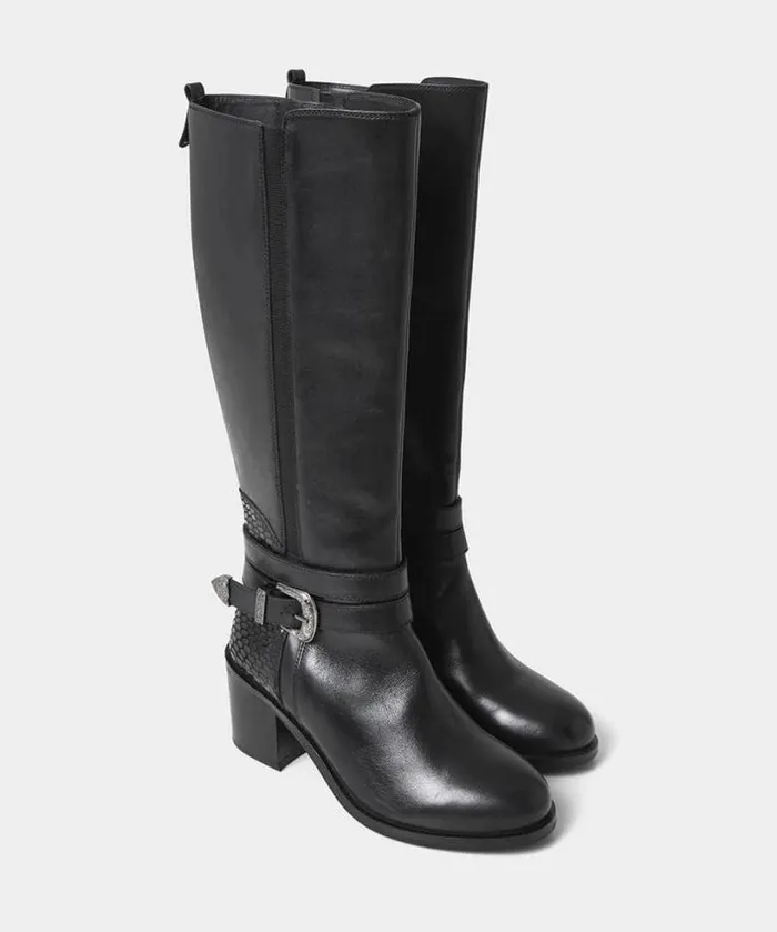 Joe Browns Shoes Sandals and Boots Women Gigi Premium Leather Rider Boots Black