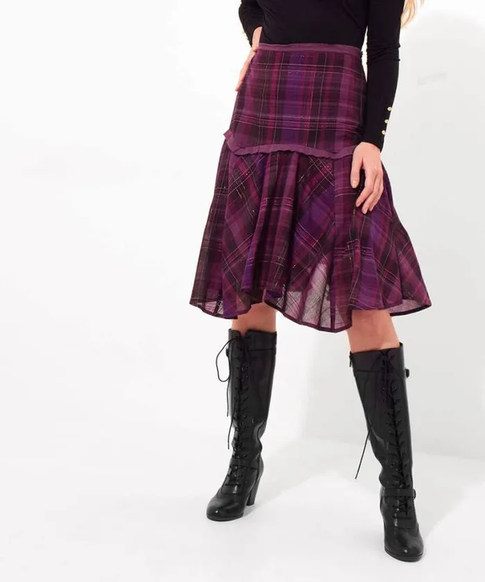 Joe Browns Skirts Women Charming Check Skirt Purple