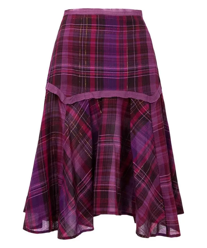 Joe Browns Skirts Women Charming Check Skirt Purple Joe Browns Skirts Women Charming Check Skirt Purple