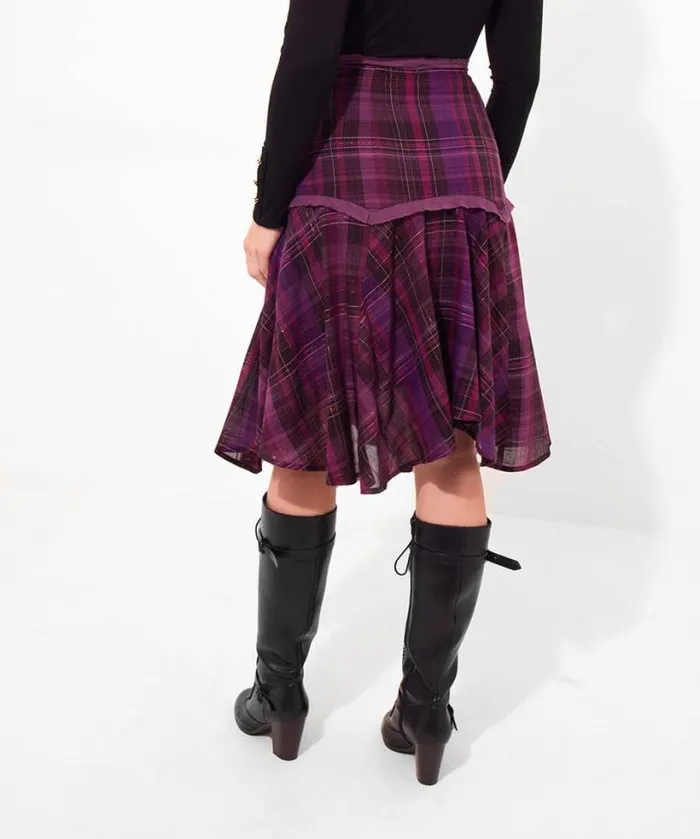 Joe Browns Skirts Women Charming Check Skirt Purple Joe Browns Skirts Women Charming Check Skirt Purple