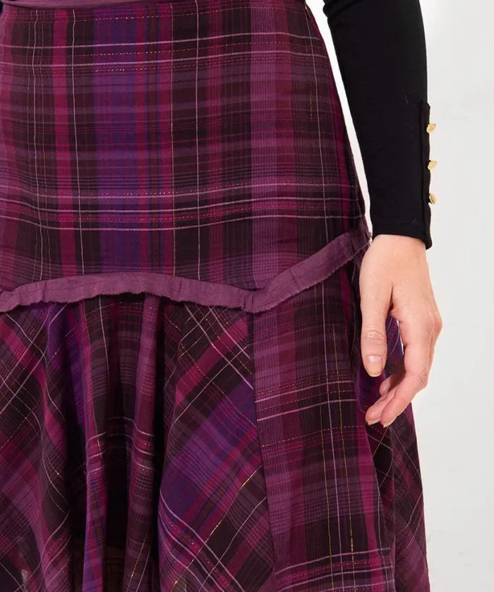 Joe Browns Skirts Women Charming Check Skirt Purple Joe Browns Skirts Women Charming Check Skirt Purple