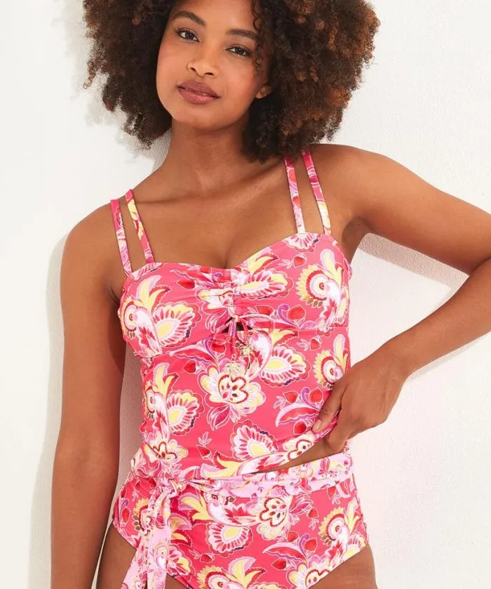 Joe Browns Swimwear Women Malibu Beach Tankini Top Pink Multi