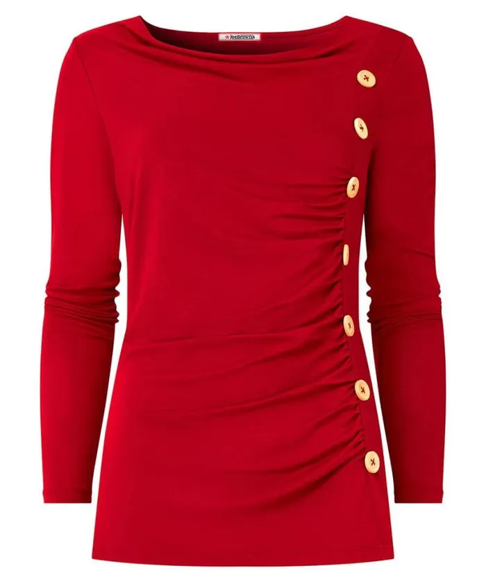 Joe Browns Tops Tunics and Blouses Women Betsey Button Detail Jersey Top Berry Joe Browns Tops Tunics and Blouses Women Betsey Button Detail Jersey Top Berry