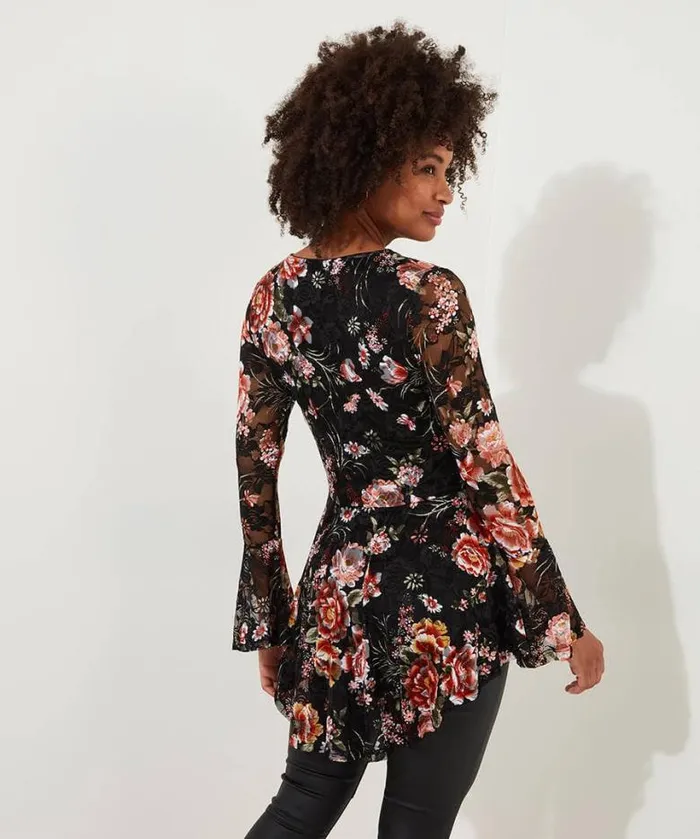 Joe Browns Tops Tunics and Blouses Women Macy Lace Zip Top Black Joe Browns Tops Tunics and Blouses Women Macy Lace Zip Top Black