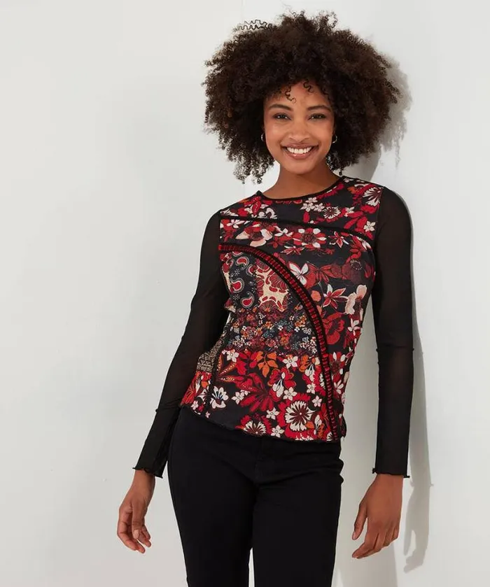 Joe Browns Tops Tunics and Blouses Women Marcie Cutabout Mesh Top Orange Joe Browns Tops Tunics and Blouses Women Marcie Cutabout Mesh Top Orange