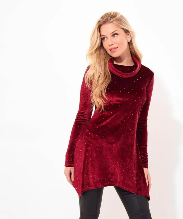 Joe Browns Tops Tunics and Blouses Women Very Velour Tunic Berry