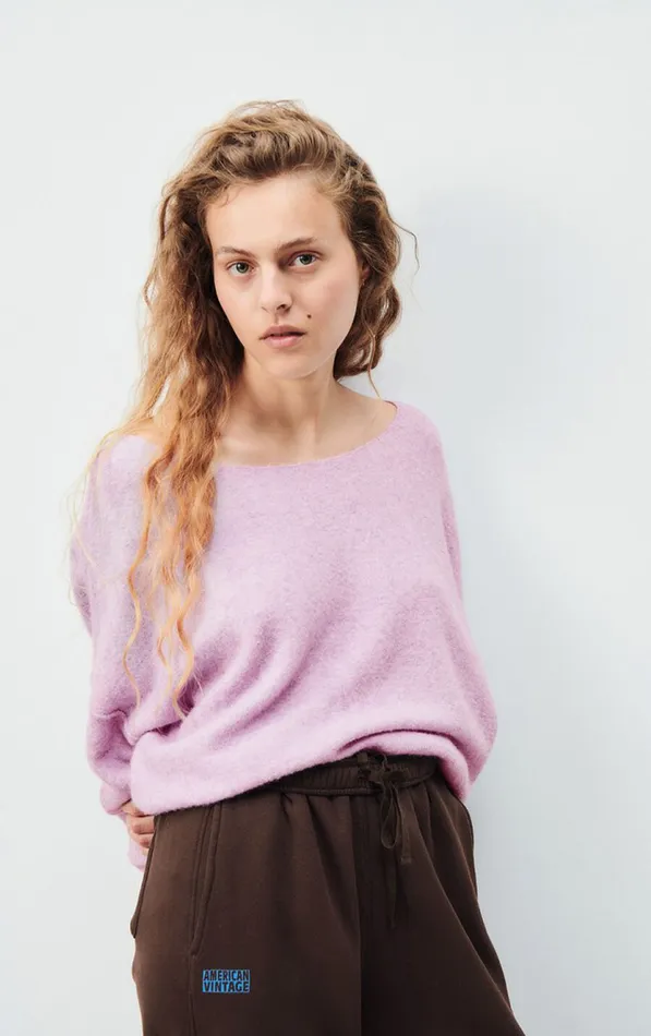 Jumper Damsville Melange Glycine Women American Vintage Jumpers and Cardigans