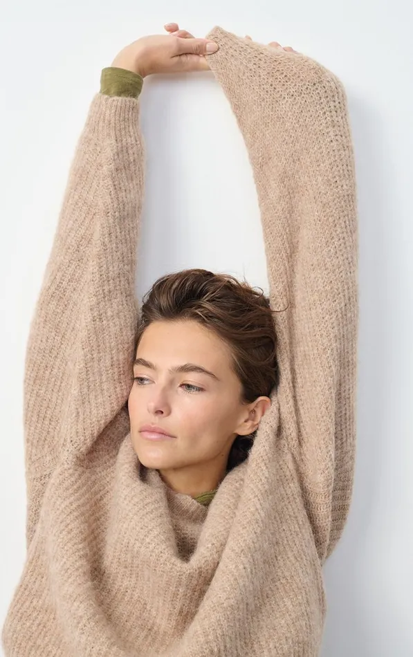 Jumper East Melange Beige Women American Vintage Jumpers and Cardigans Jumper East Melange Beige Women American Vintage Jumpers and Cardigans