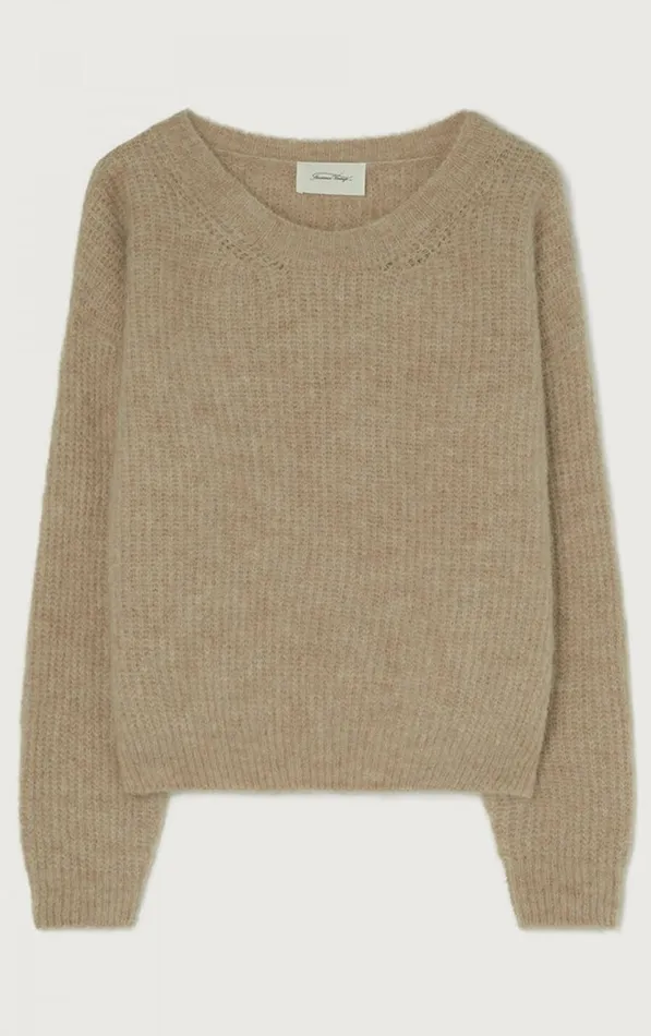 Jumper East Melange Beige Women American Vintage Jumpers and Cardigans Jumper East Melange Beige Women American Vintage Jumpers and Cardigans