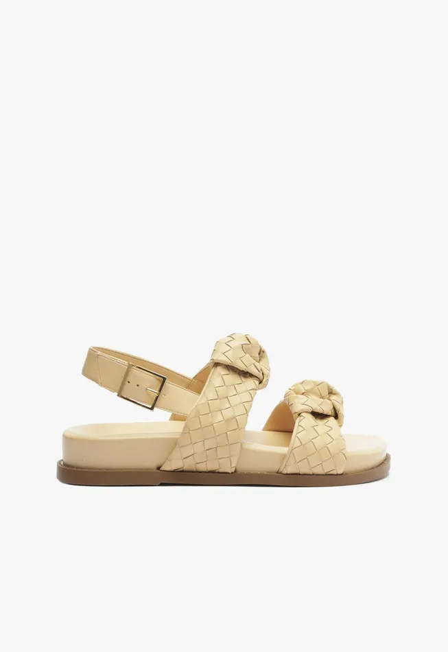 Kareena Knot Sporty Sandal Beige Women Schutz Shoes Flats
