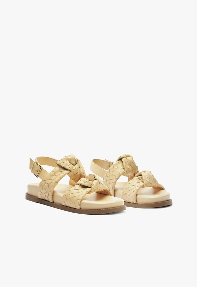 Kareena Knot Sporty Sandal Beige Women Schutz Shoes Flats