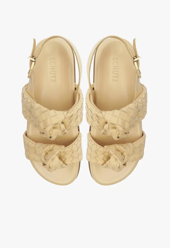 Kareena Knot Sporty Sandal Beige Women Schutz Shoes Flats