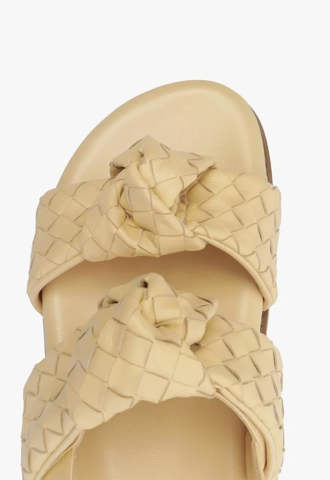 Kareena Knot Sporty Sandal Beige Women Schutz Shoes Flats