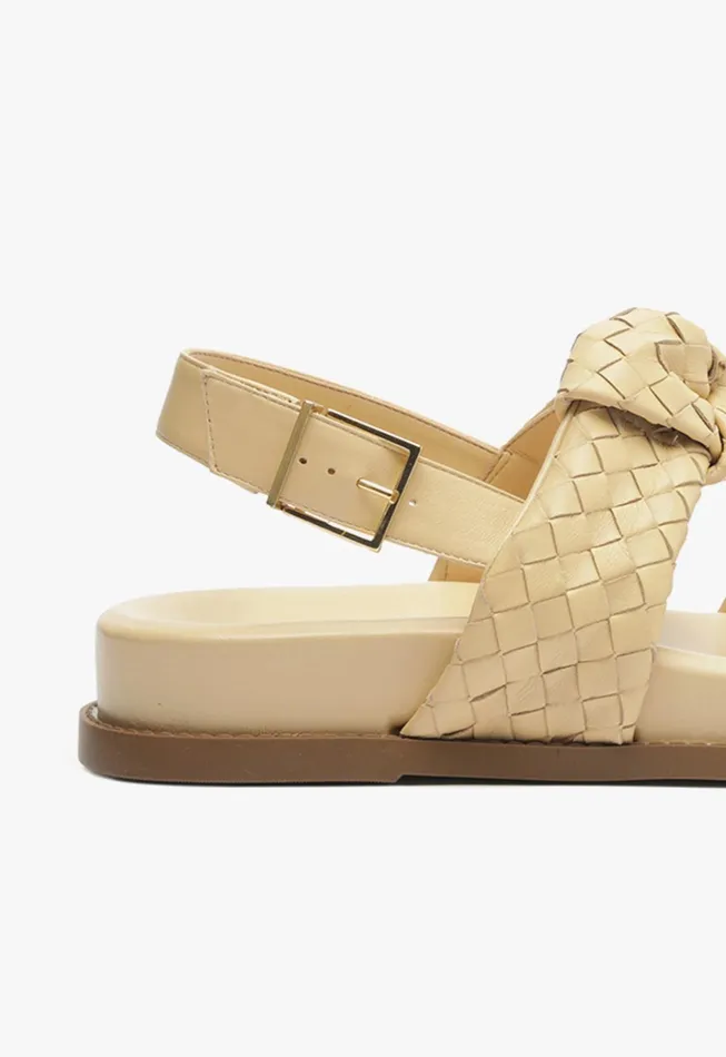 Kareena Knot Sporty Sandal Beige Women Schutz Shoes Flats