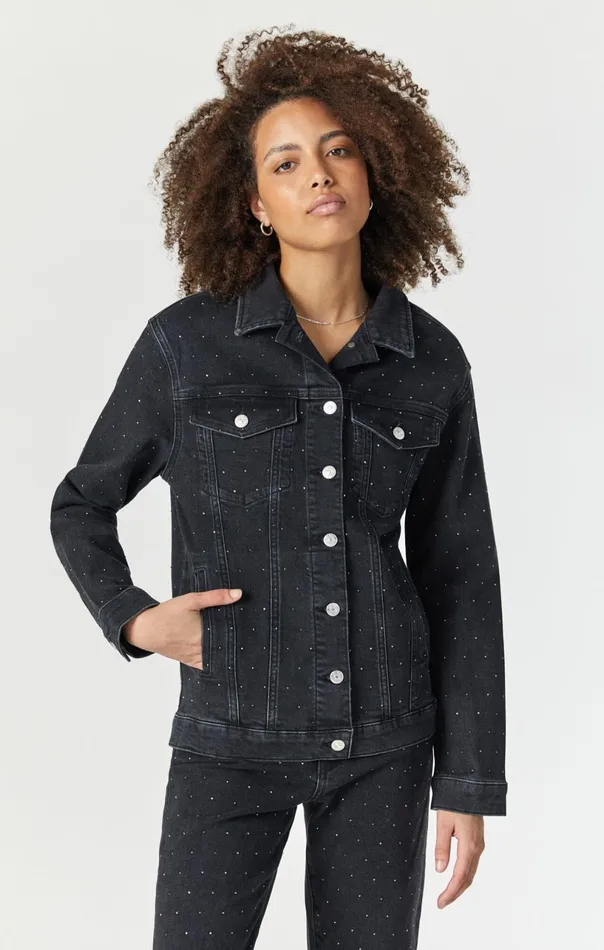 Karla Jacket In Shiny Smoke Denim Women Mavi Jeans Jackets