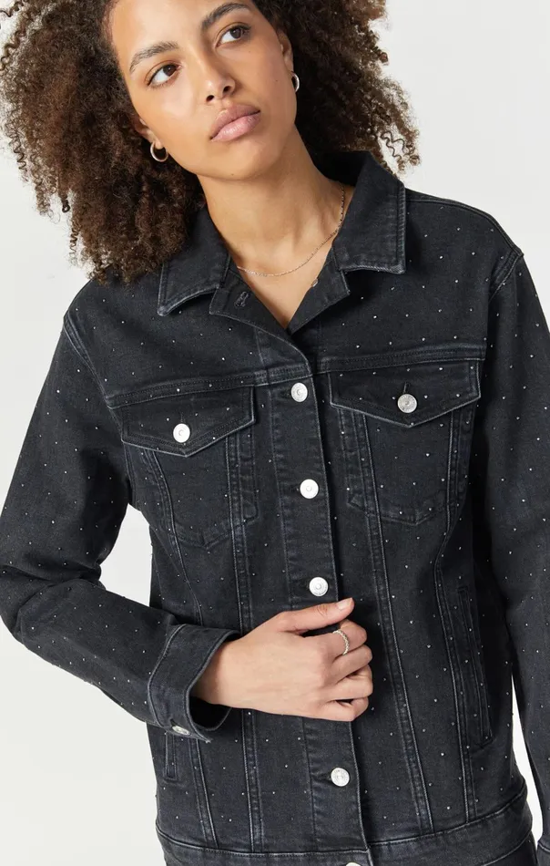 Karla Jacket In Shiny Smoke Denim Women Mavi Jeans Jackets Karla Jacket In Shiny Smoke Denim Women Mavi Jeans Jackets