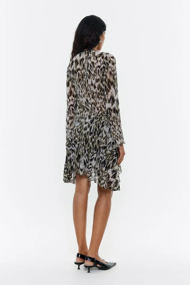 Khaki Plumancha Tiered Mini Dress Plumancha Khaki Women Bimba Y Lola Dresses And Jumpsuits Khaki Plumancha Tiered Mini Dress Plumancha Khaki Women Bimba Y Lola Dresses And Jumpsuits