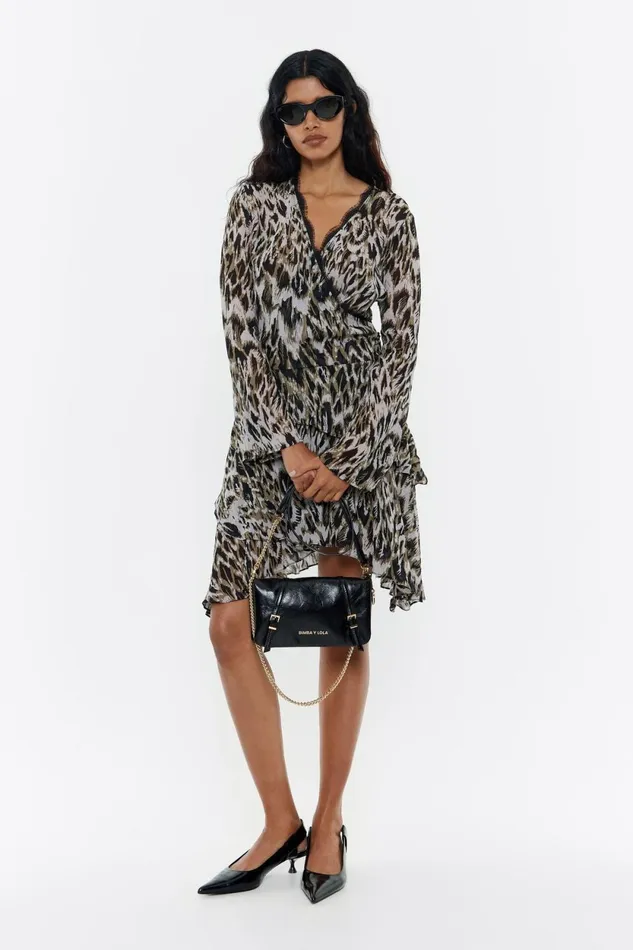 Khaki Plumancha Tiered Mini Dress Plumancha Khaki Women Bimba Y Lola Dresses And Jumpsuits Khaki Plumancha Tiered Mini Dress Plumancha Khaki Women Bimba Y Lola Dresses And Jumpsuits