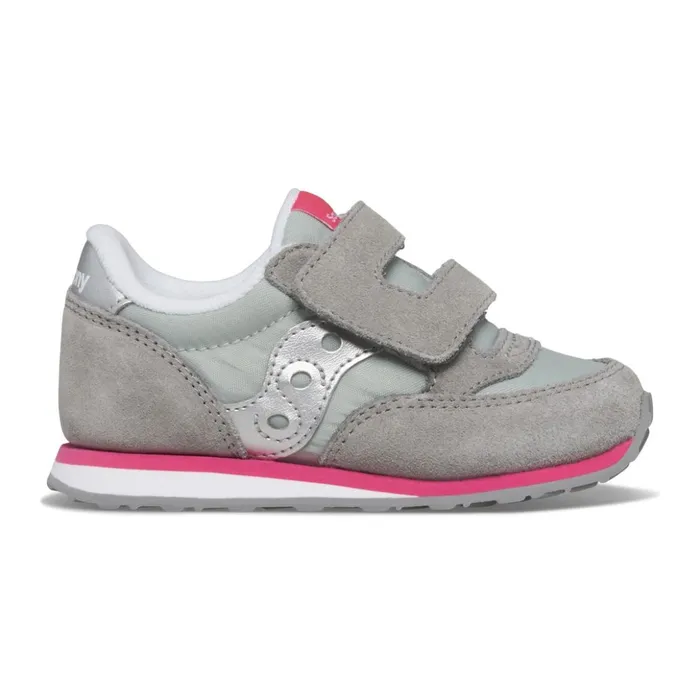Kids Baby Jazz Hook and Loop Sneaker Greysilverpink Saucony