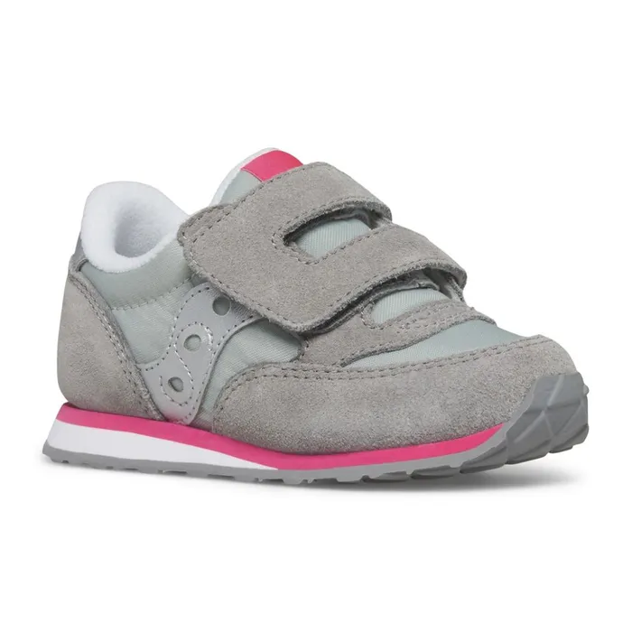 Kids Baby Jazz Hook and Loop Sneaker Greysilverpink Saucony
