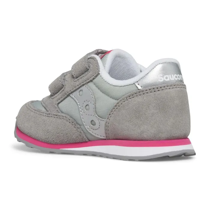 Kids Baby Jazz Hook and Loop Sneaker Greysilverpink Saucony